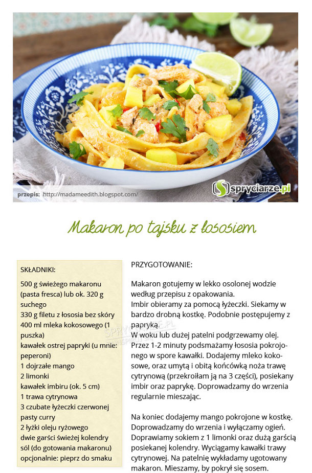 Przepis na makaron po tajsku z łososiem