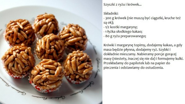 Przepis na szyszki z ryżu i krówek