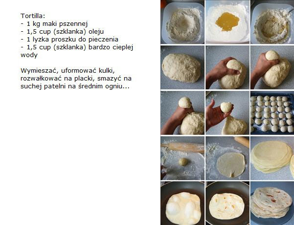 Przepis na placki do tortilli 