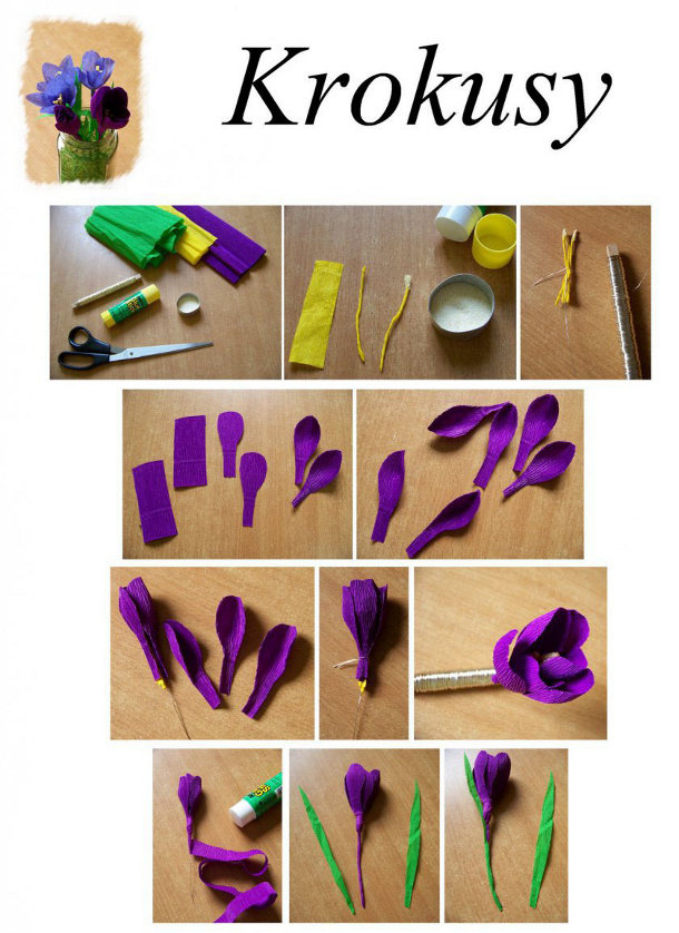 Krokusy z papieru - krok po kroku