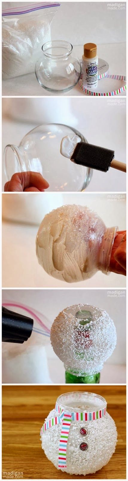 Pomysł na bałwanka ze szklanego naczynia