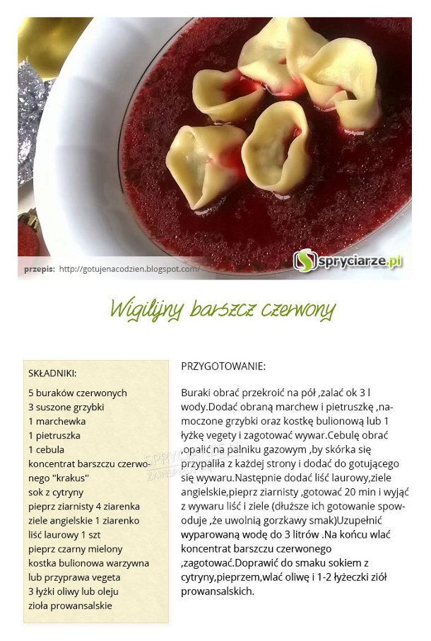 Przepis na wigilijny barszcz czerwony