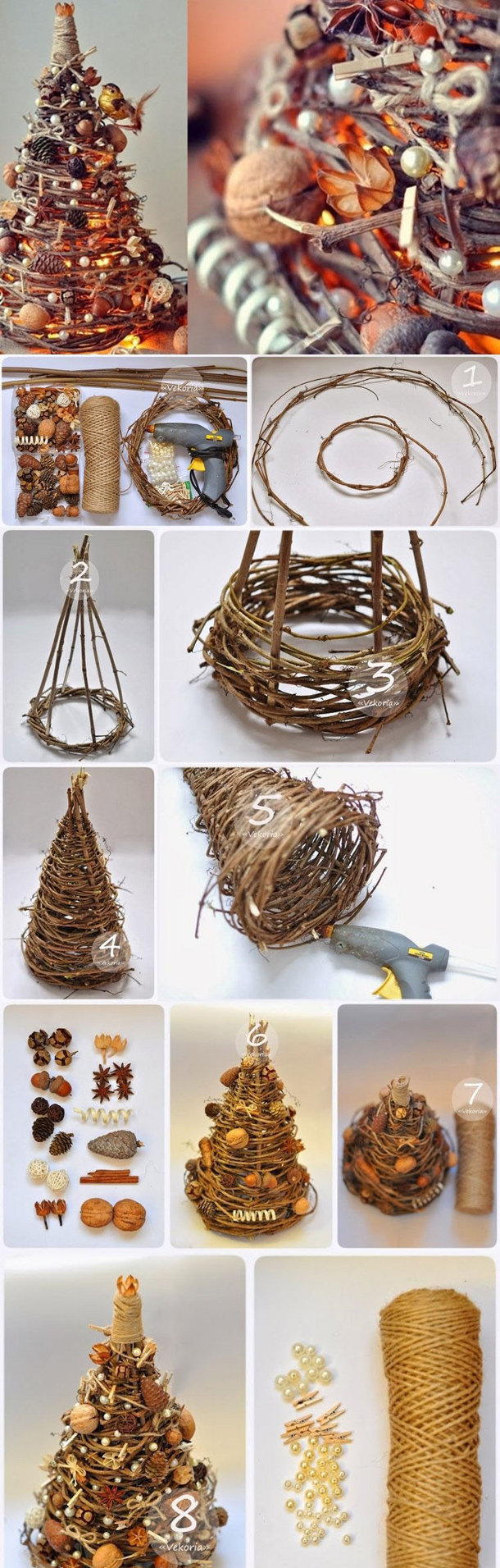 Stożek z winobluszczu - ozdoba świąteczna