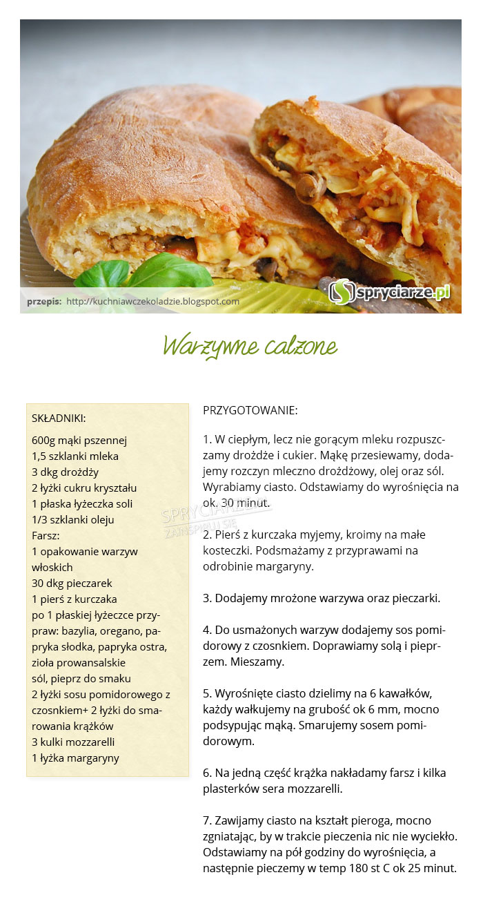 Przepis na warzywne calzone