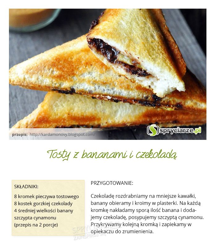 Przepis na tosty z bananami i czekoladą