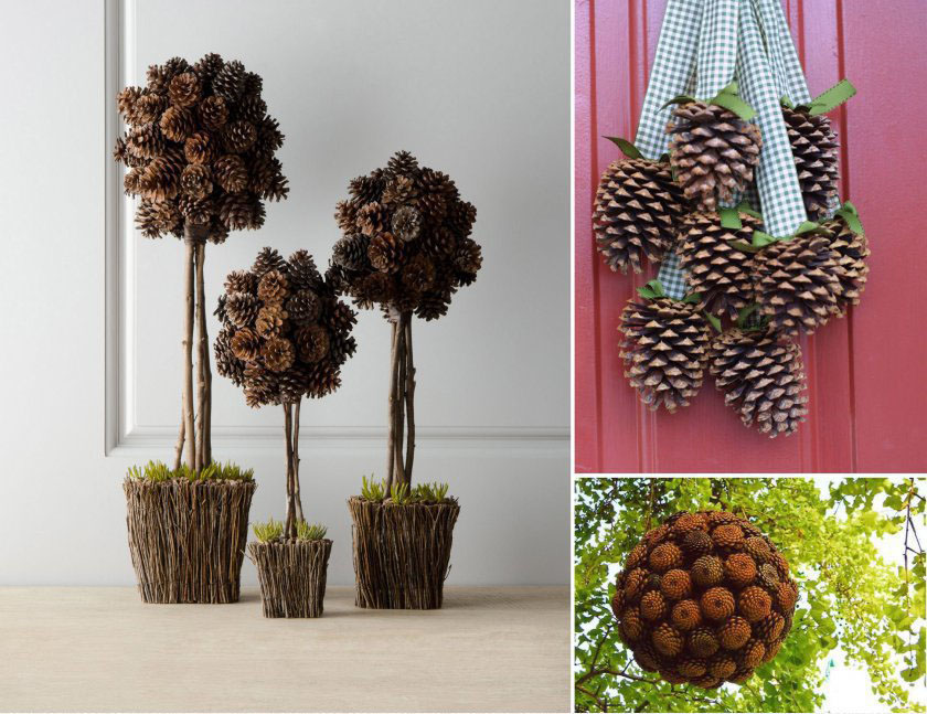 Drzewka świąteczne z szyszek