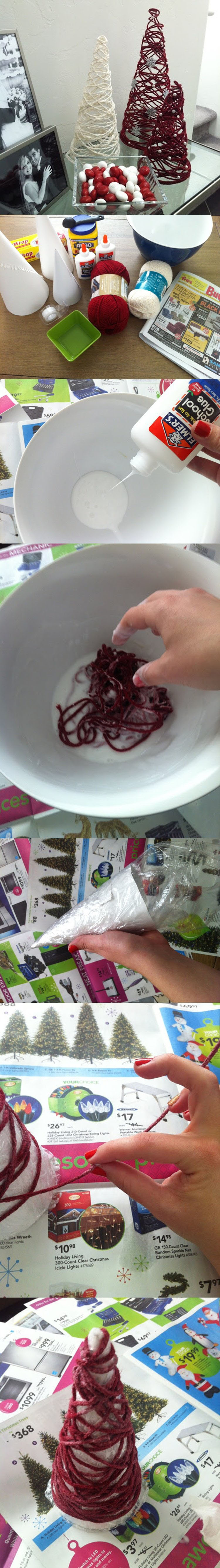 Wełniana choinka - zrób to sam