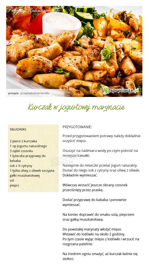 Przepis na kurczaka w jogurtowej marynacie