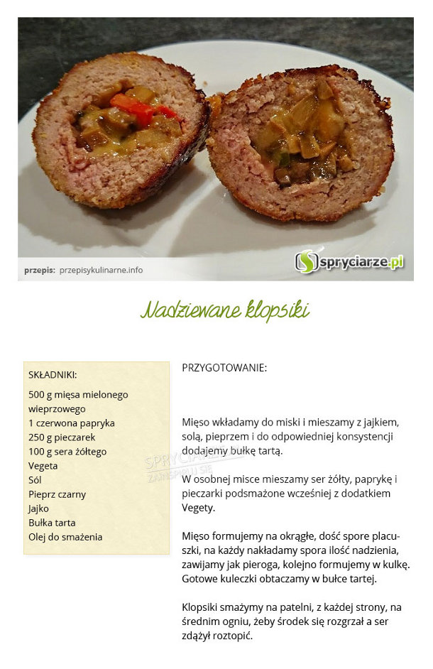 Przepis na nadziewane klopsiki