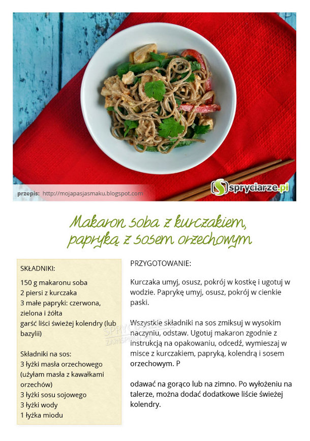 Przepis na makaron z kurczakiem