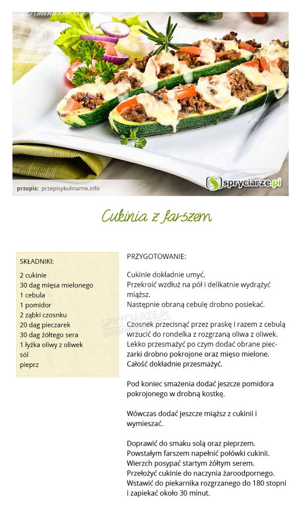 Przepis na faszerowaną cukinię