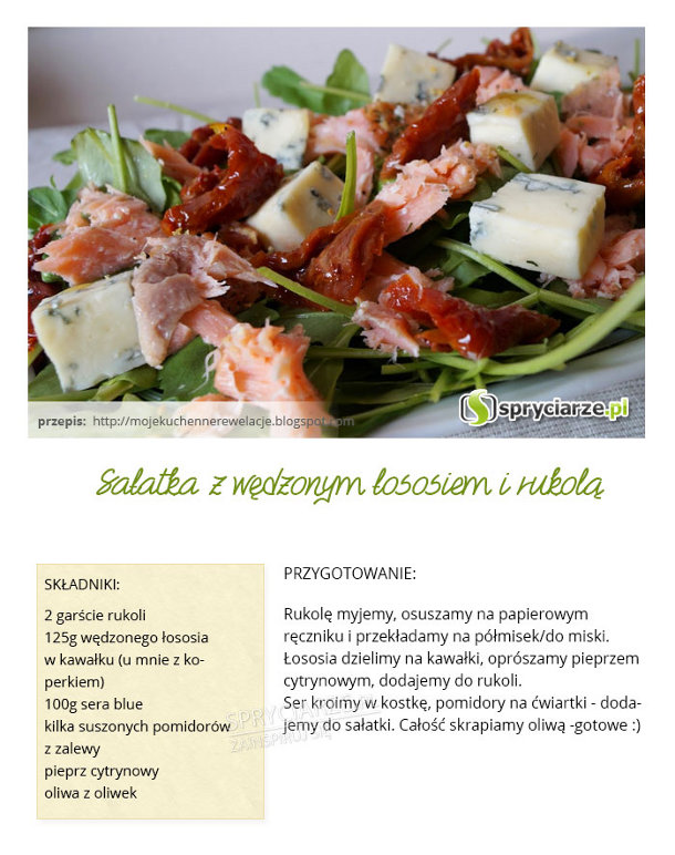 Przepis na sałatkę z wędzonym łososiem i rukolą