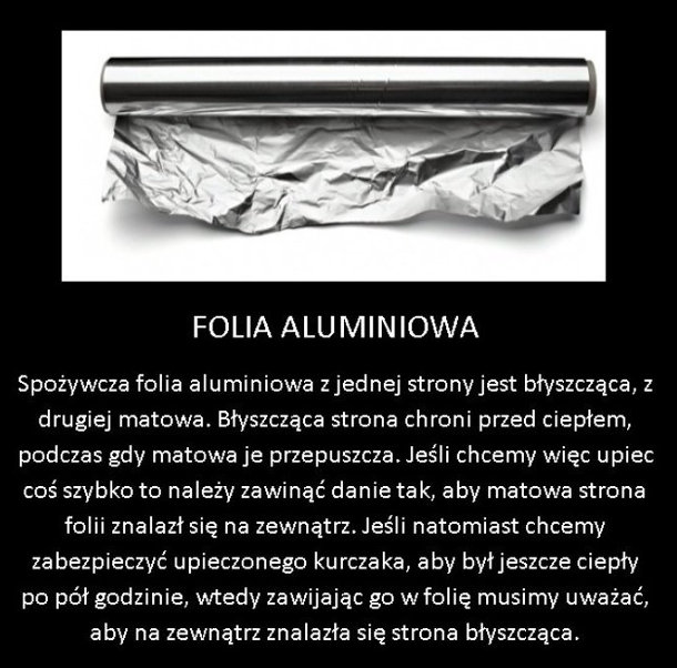 Użycie folii aluminiowej 