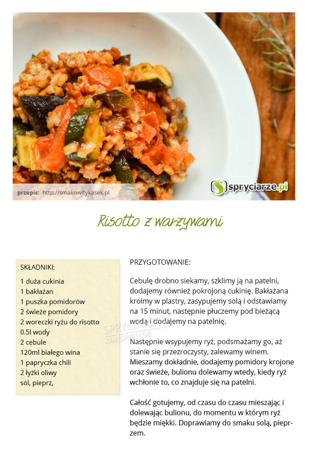 Przepis na risotto z warzywami 
