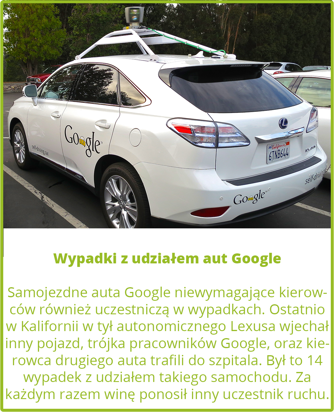 Wypadki z udziałem aut Google
