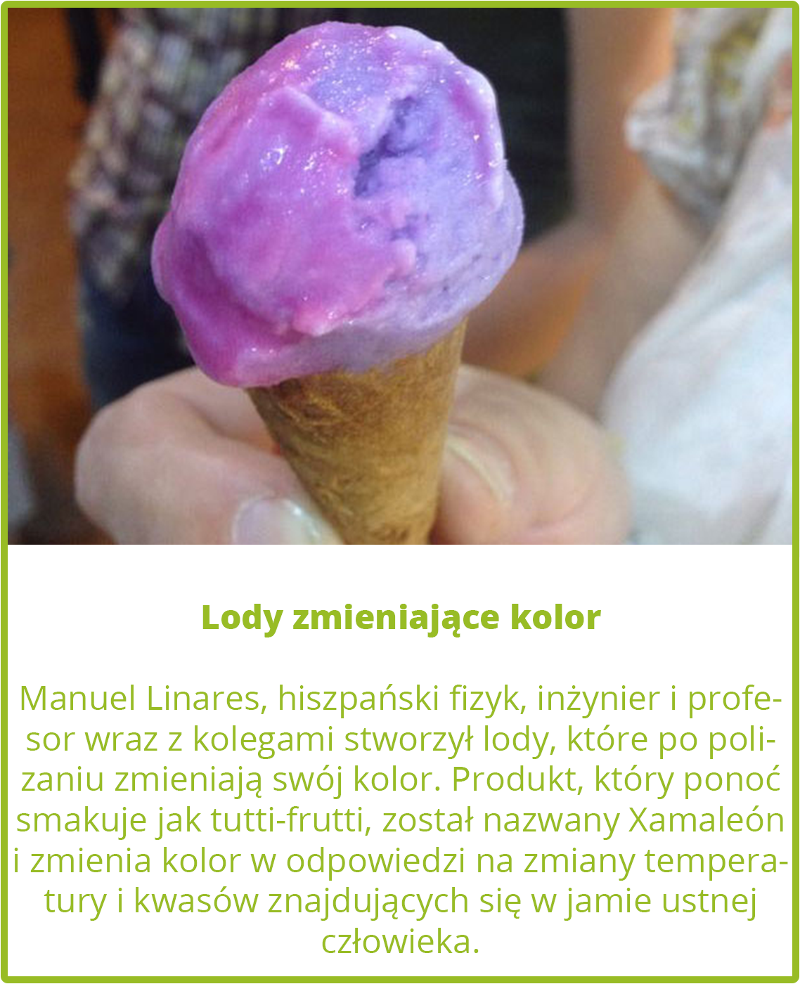 Lody zmieniające kolor