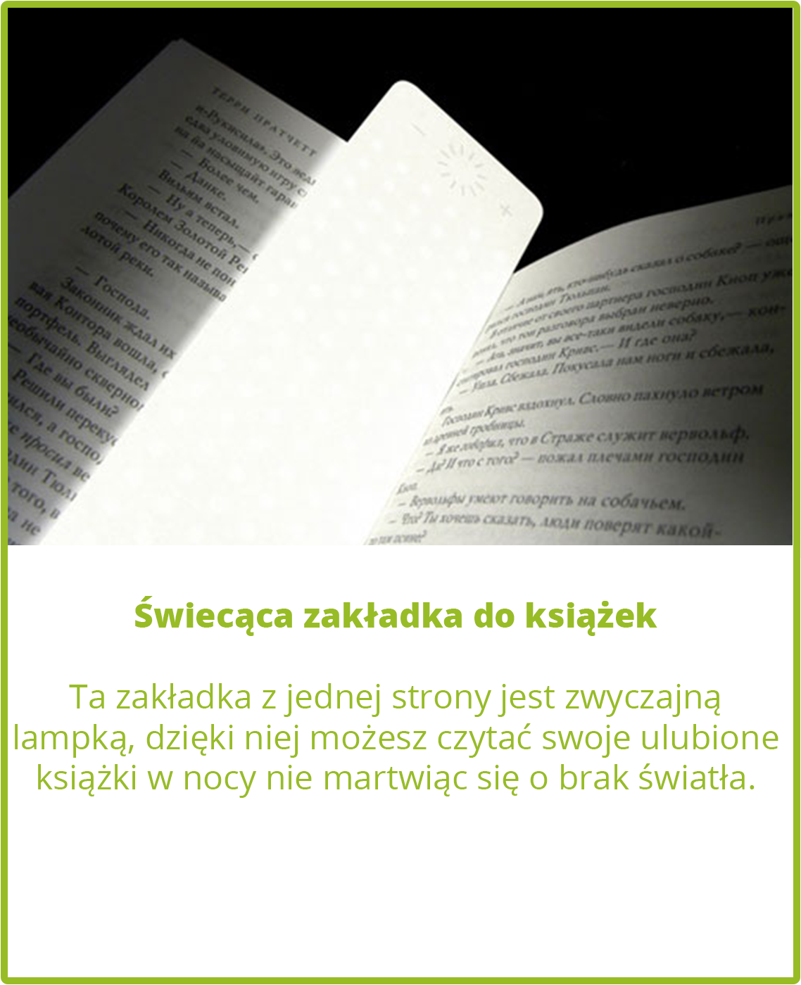 Świecąca zakładka do książek