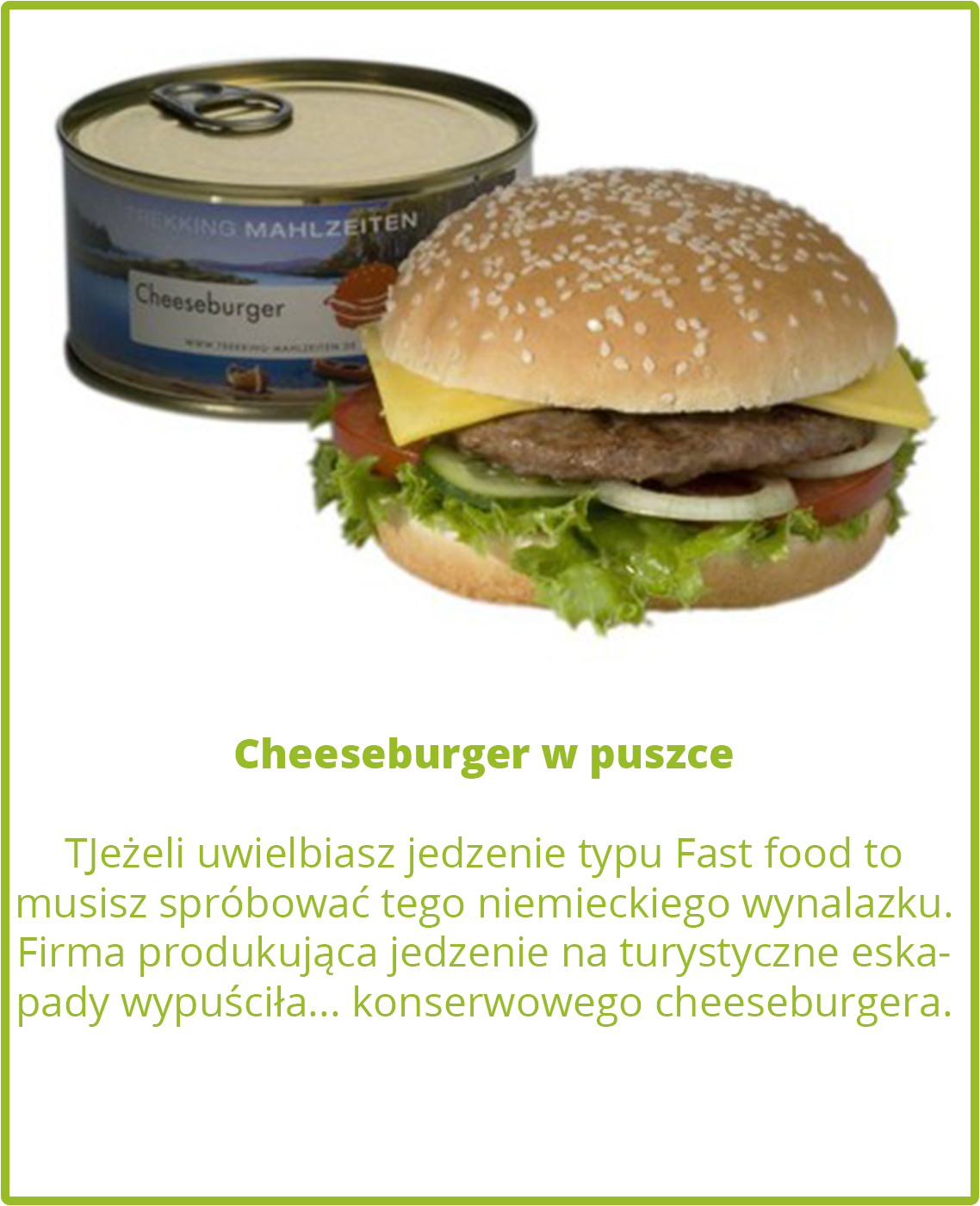 Cheeseburger w puszce