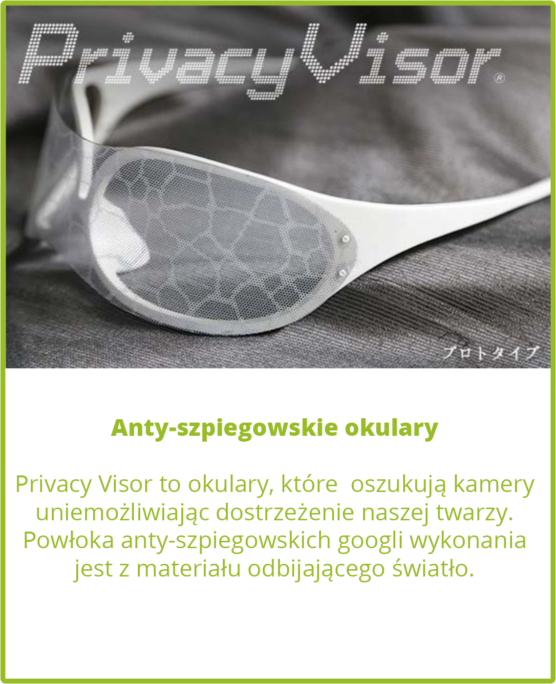 Anty-szpiegowskie okulary