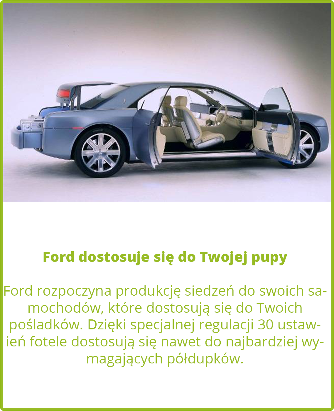 Ford dostosuje się do Twojej pupy