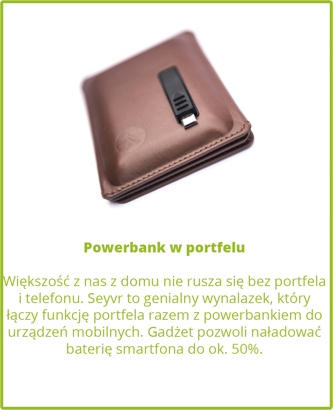 Powerbank w portfelu