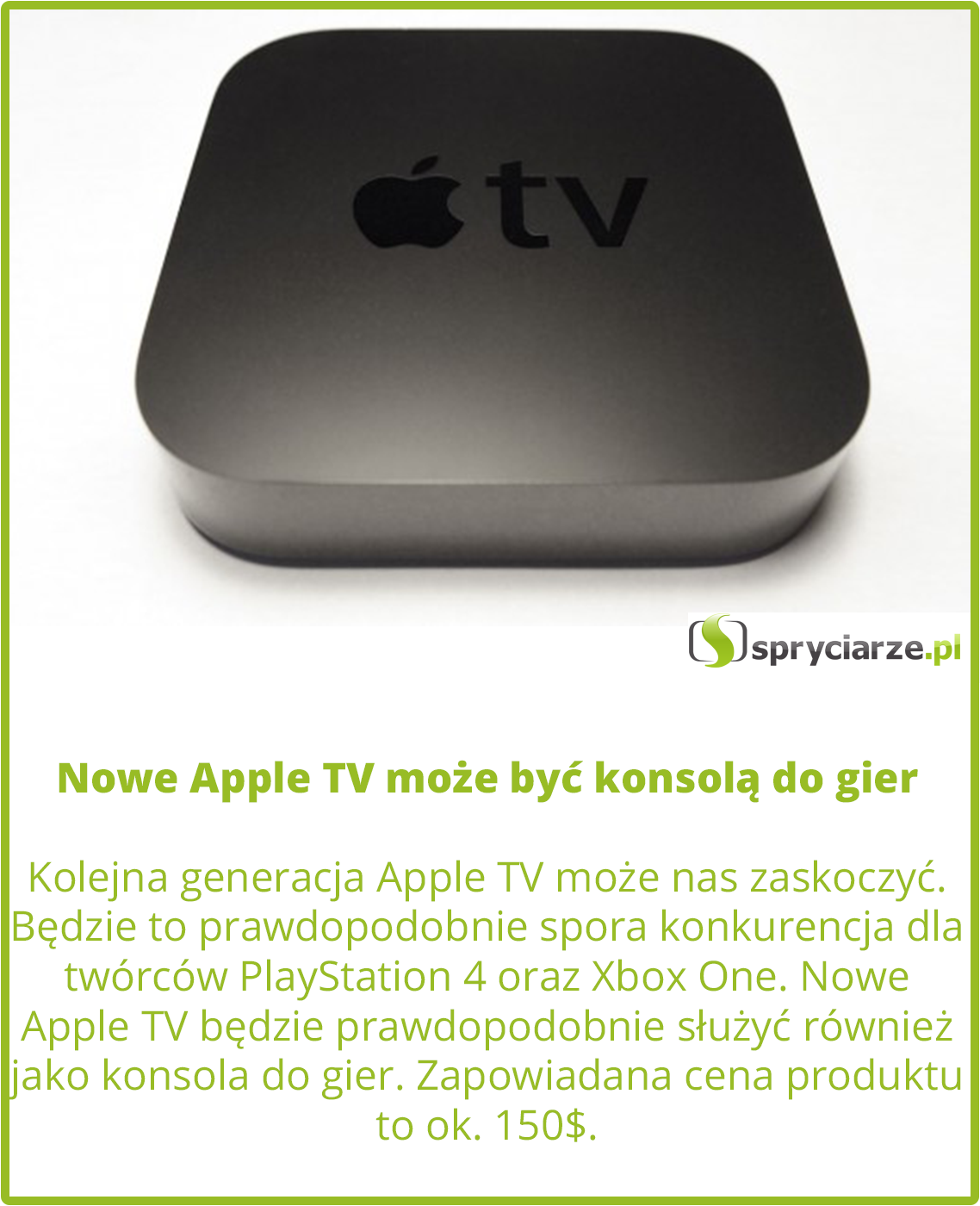 Nowe Apple TV może być konsolą do gier