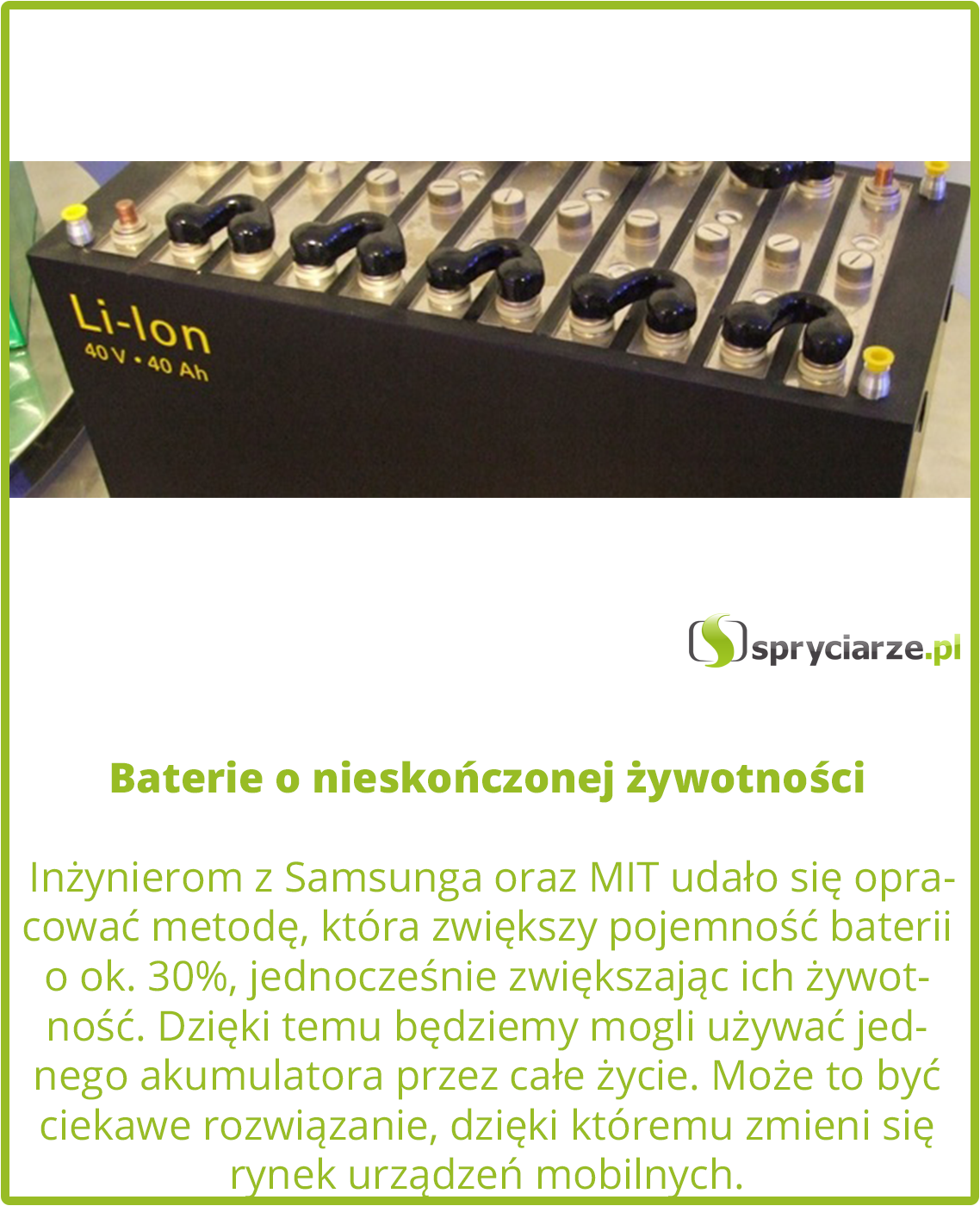 Baterie o nieskończonej żywotności