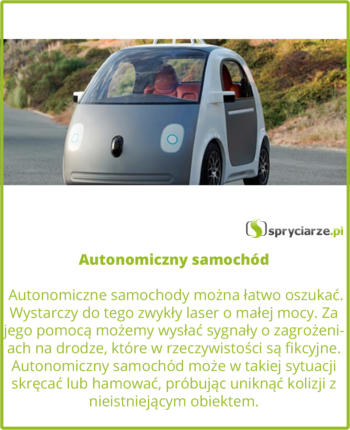 Autonomiczny samochód oszukasz laserem