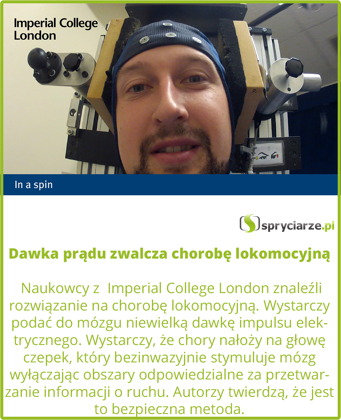 Dawka prądu zwalcza chorobę lokomocyjną