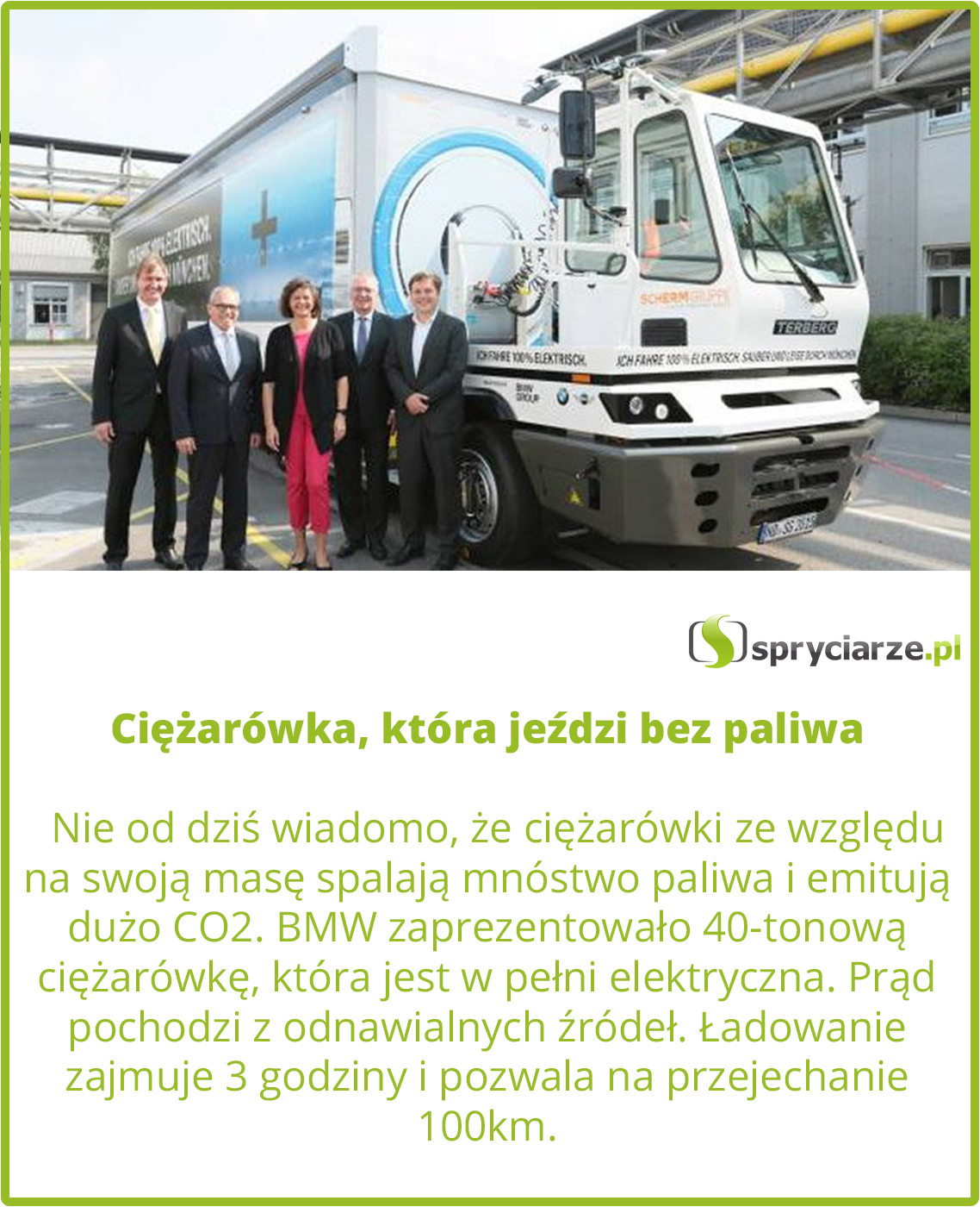 Ciężarówka, która jeździ bez paliwa