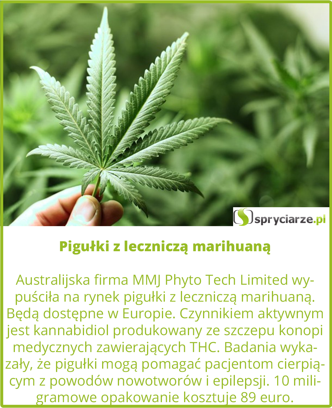 Pigułki z leczniczą marihuaną