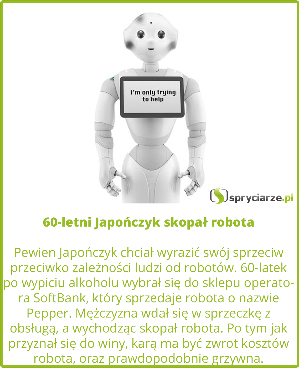 60-letni Japończyk skopał robota