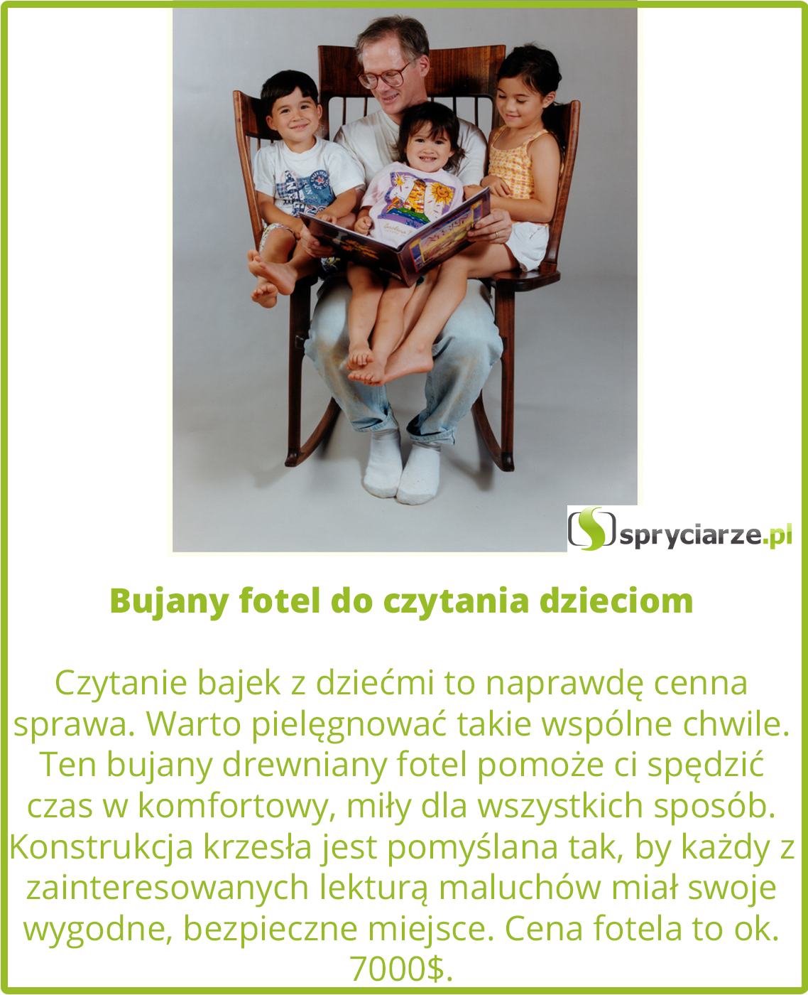 Bujany fotel do czytania dzieciom