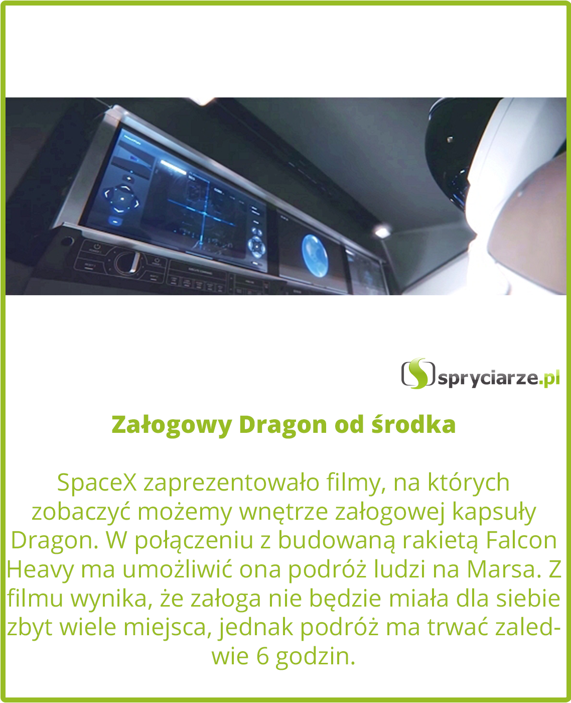 Załogowy Dragon od środka