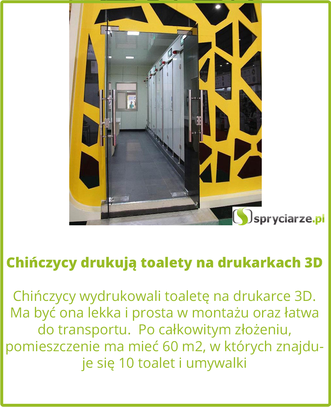 Chińczycy drukują toalety na drukarkach 3D