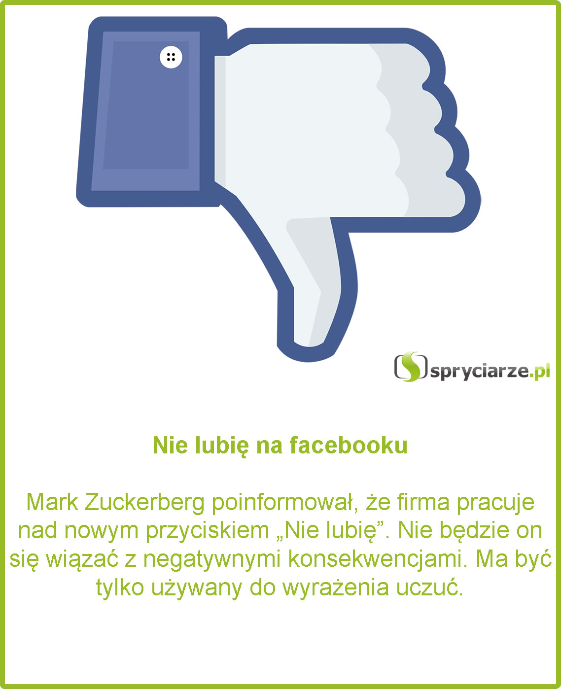 Nie lubię na facebooku