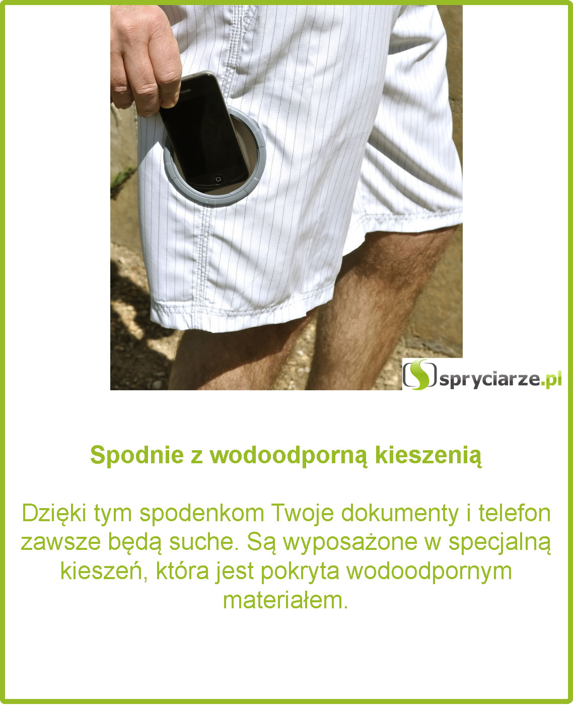 Spodnie z wodoodporną kieszenią