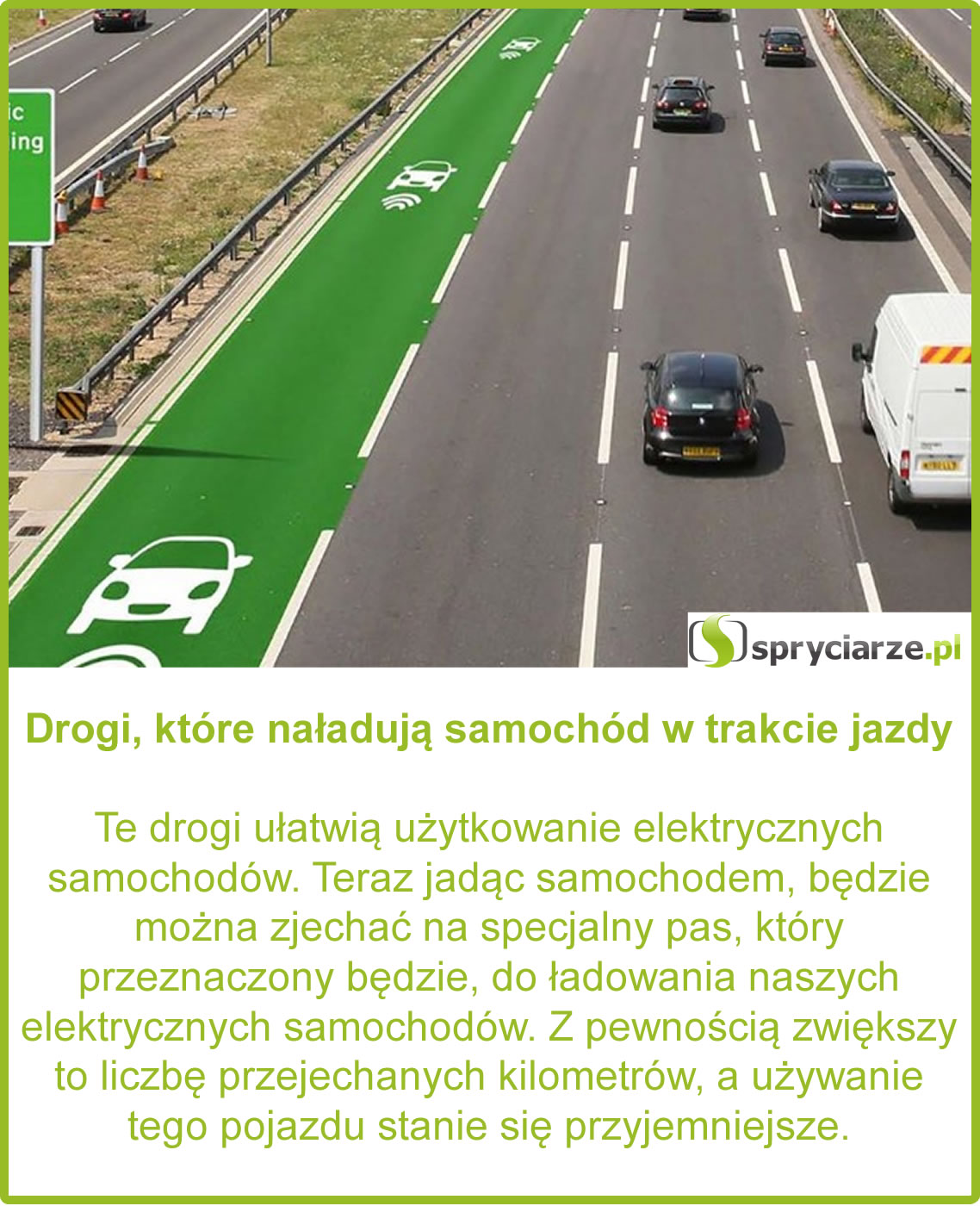 Drogi, które naładują samochód w trakcie jazdy