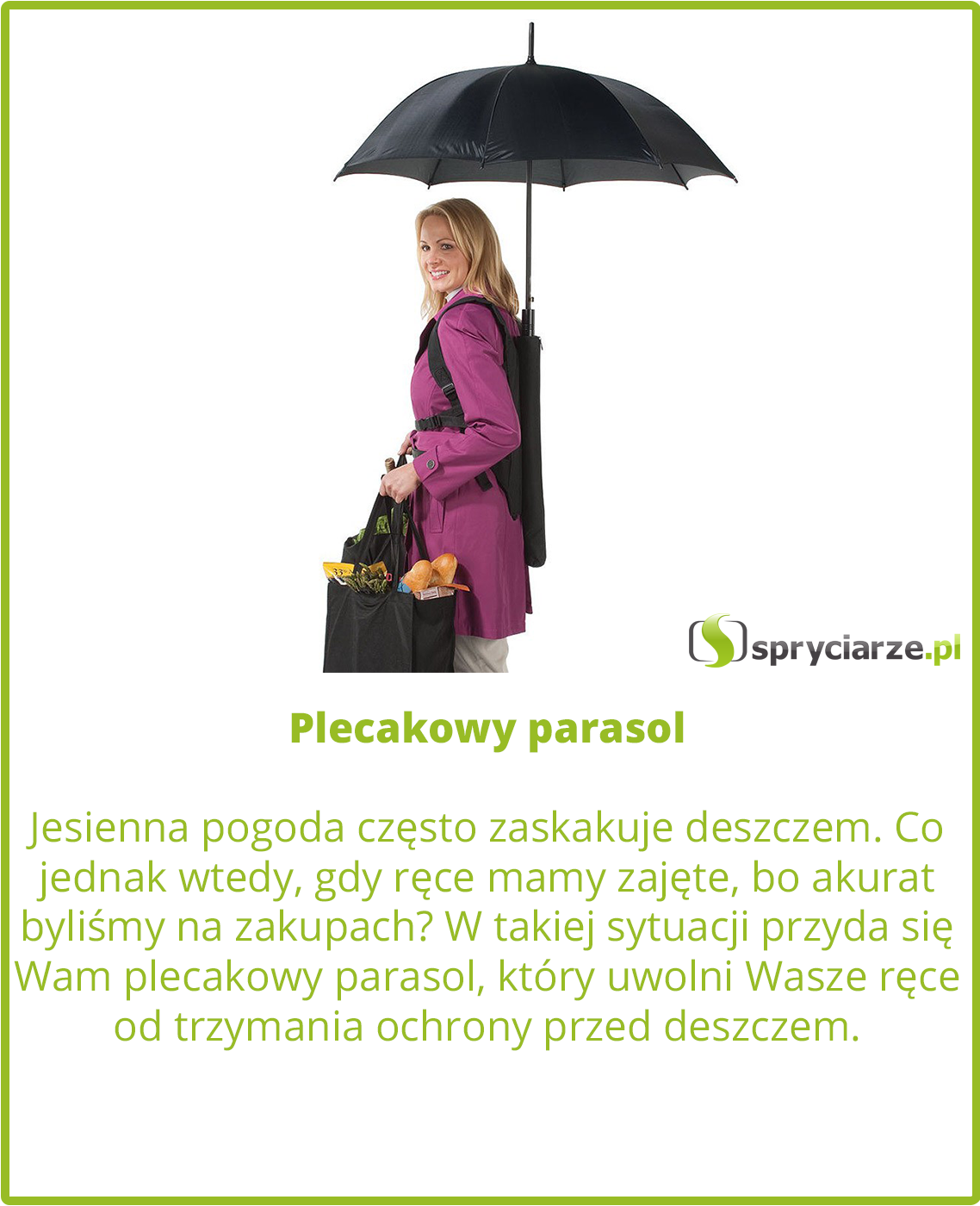 Plecakowy parasol