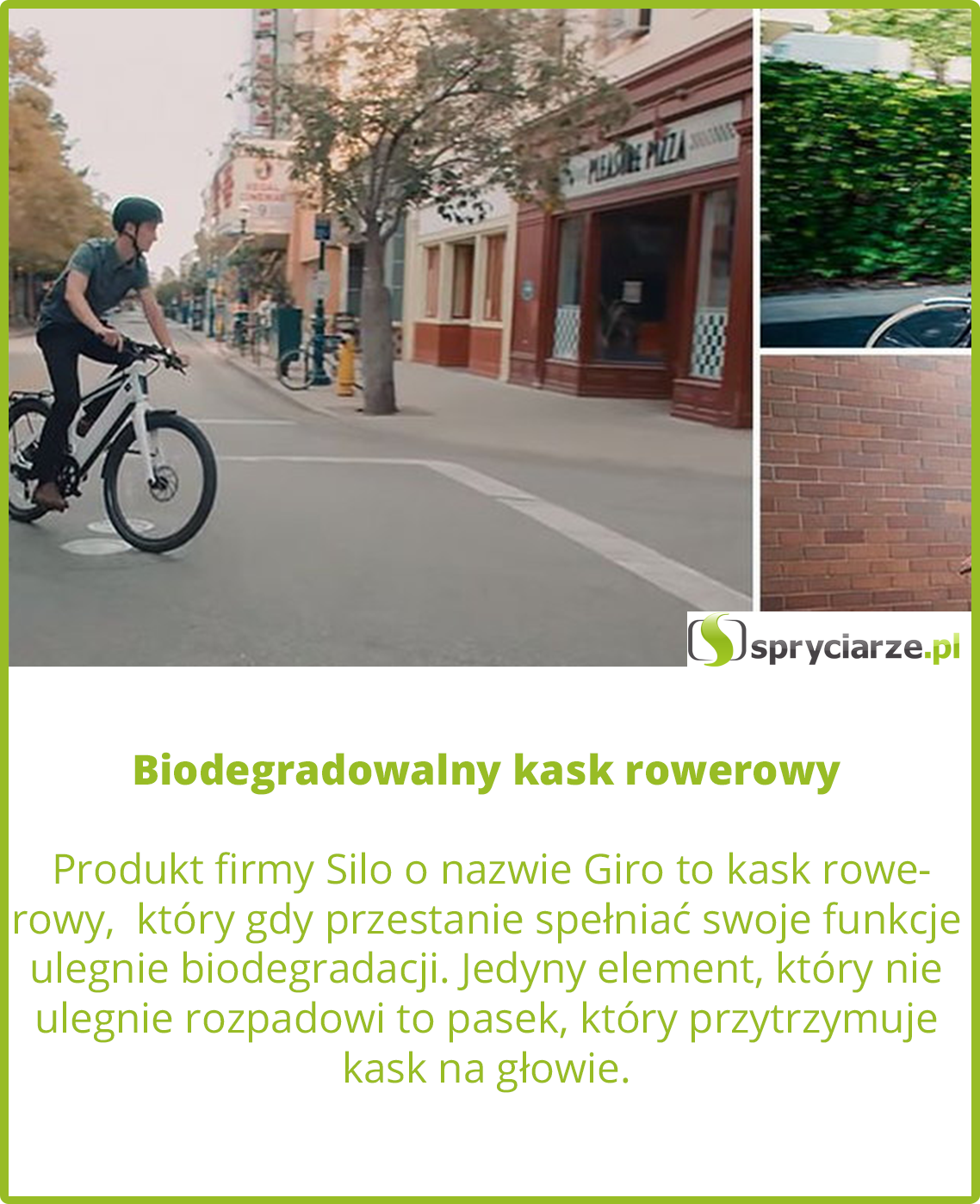 Biodegradowalny kask rowerowy