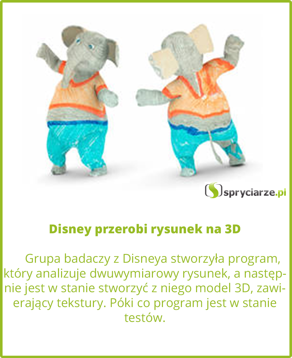 Disney przerobi rysunek na 3D