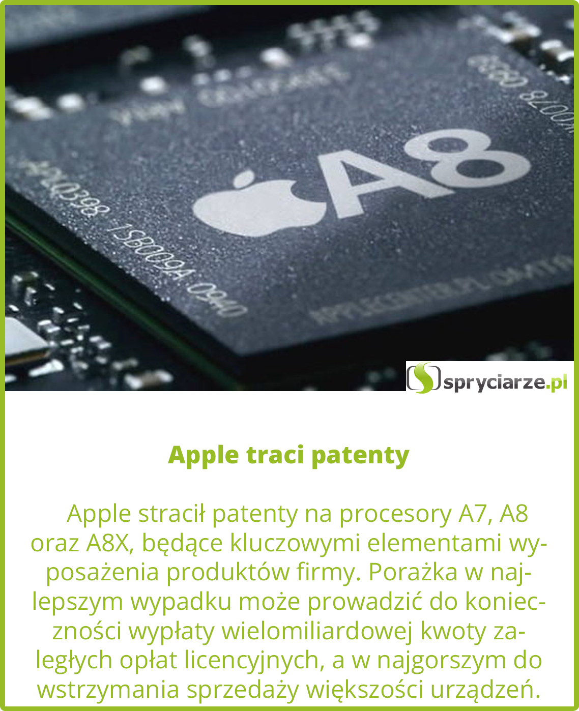 Apple traci patenty