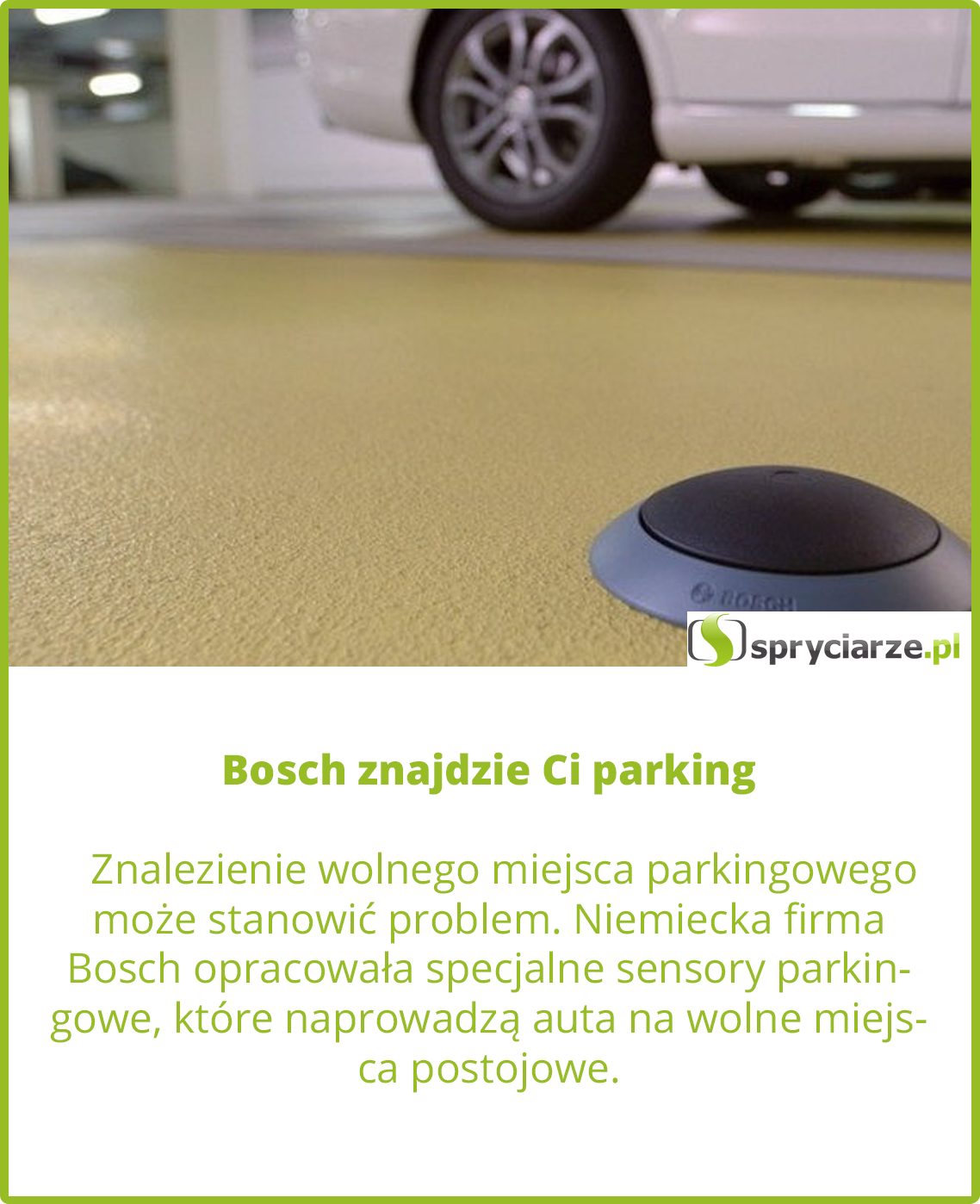 Bosch znajdzie Ci parking