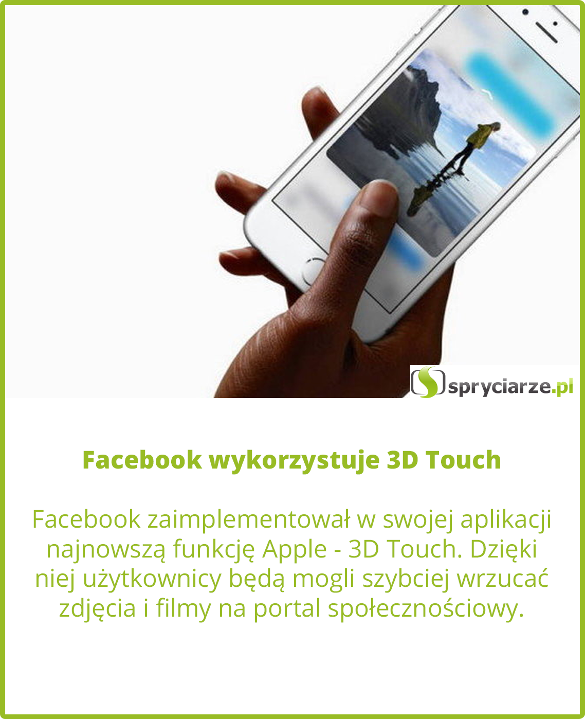 Facebook wykorzystuje 3D Touch