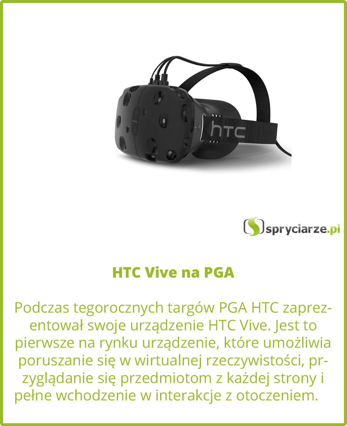 HTC Vive na PGA