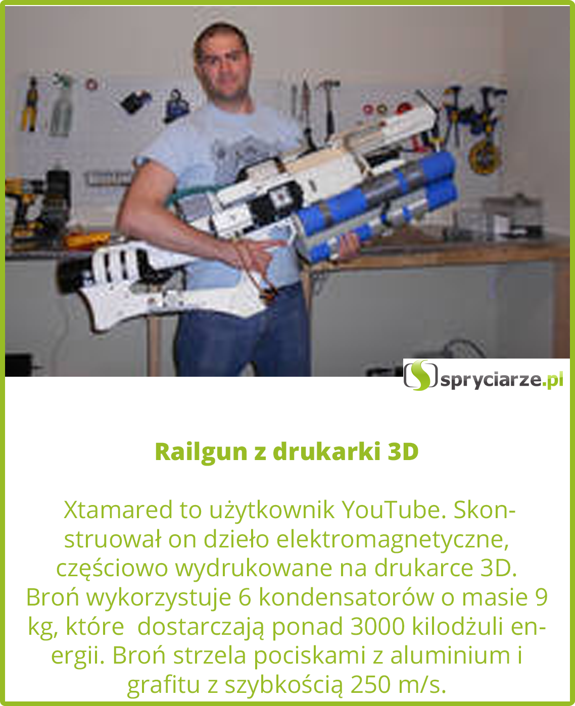 Railgun z drukarki 3D