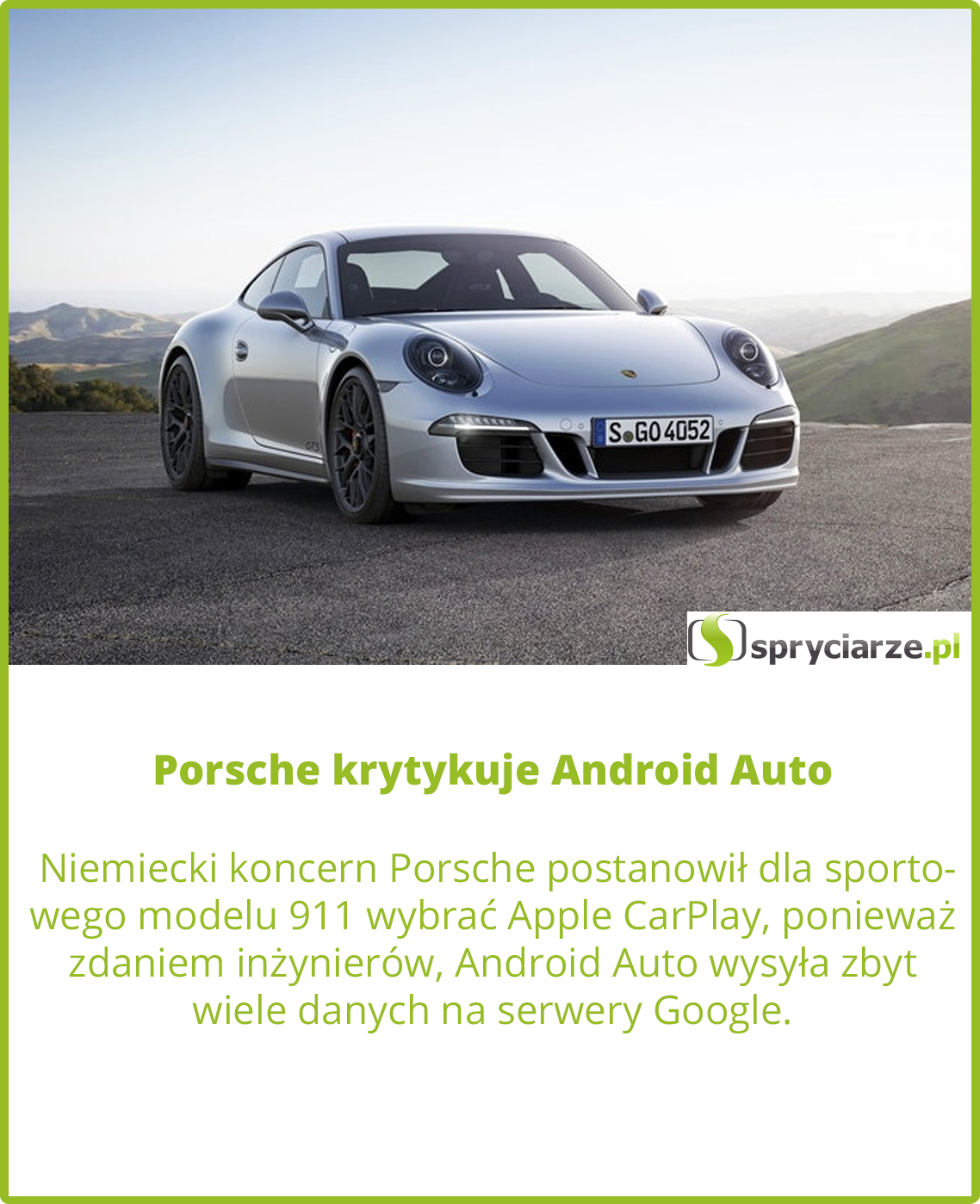 Porsche krytykuje Android Auto