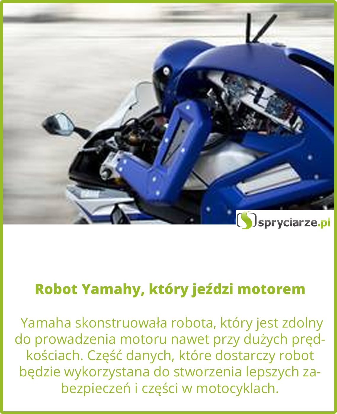 Robot Yamahy, który jeździ motorem
