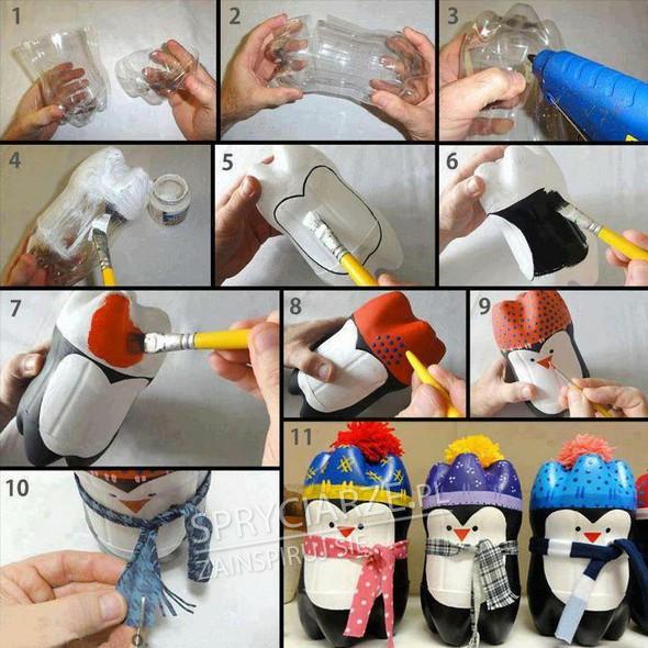 Pingwiny z butelek