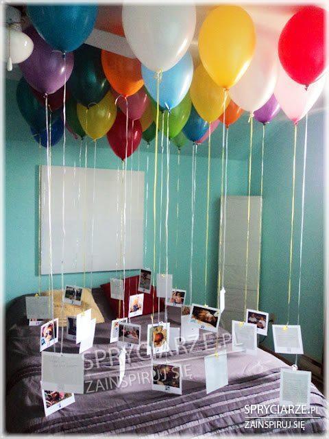 Romantyczne połączenie zdjęć i balonów